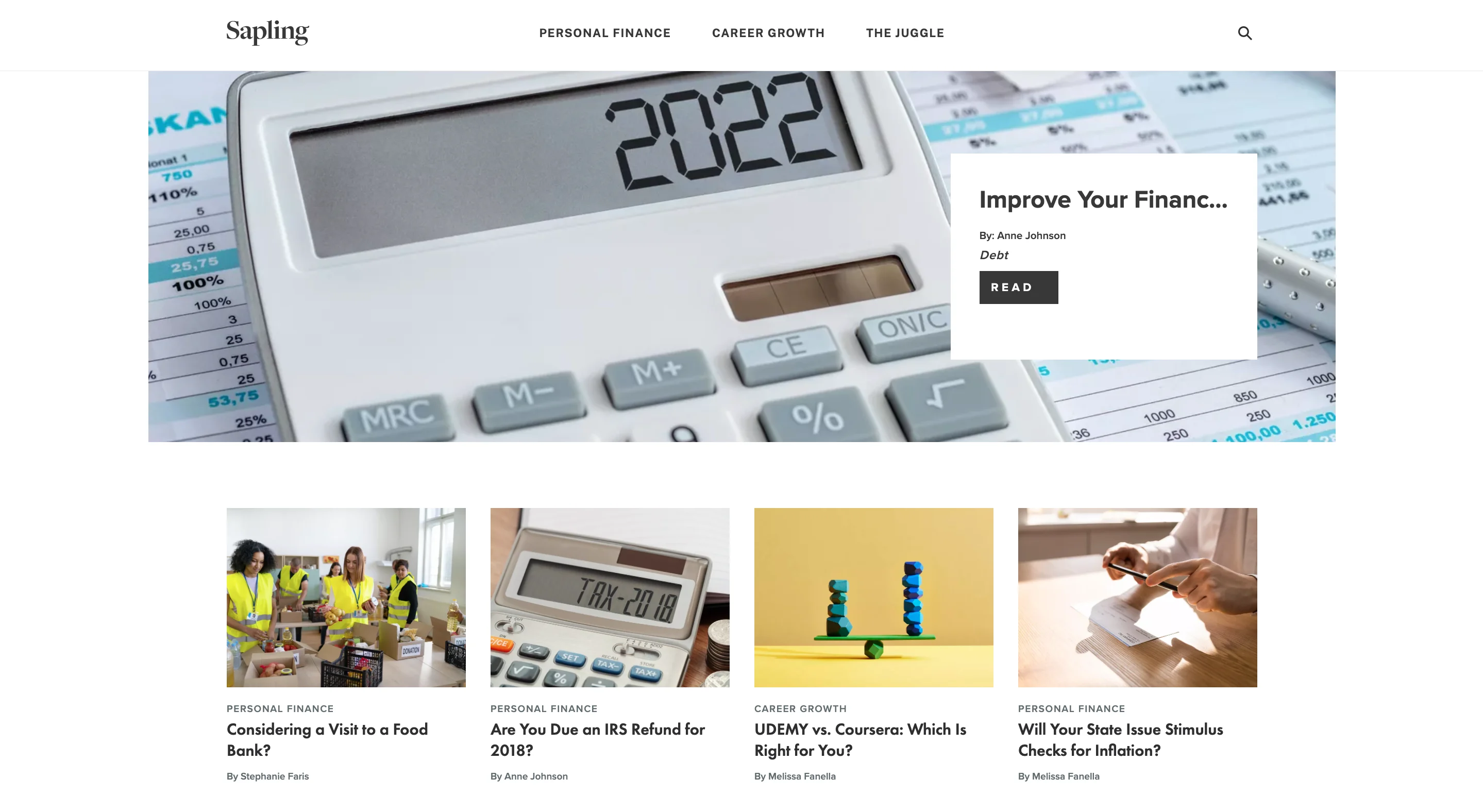 Homepage da Sapling